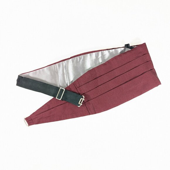 Vintage Burgundy red Cumberband, classic mens tuxedo accessory size M - Picture 1 of 7